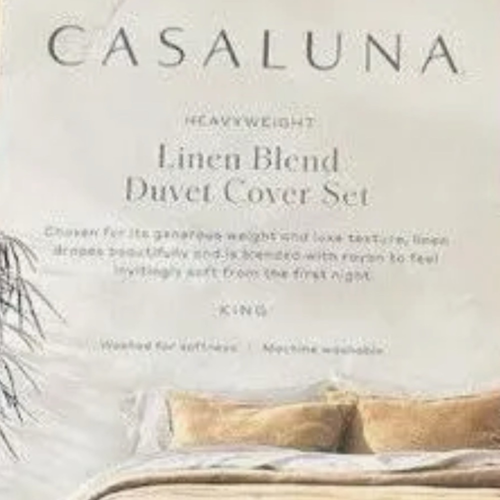 Casa Luna Linen Blend Duvet & Shams - NATURAL KING